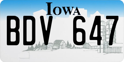 IA license plate BDV647