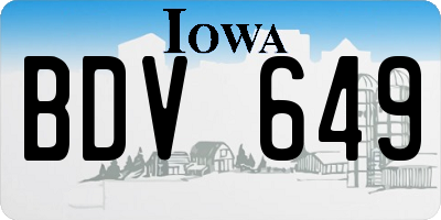 IA license plate BDV649