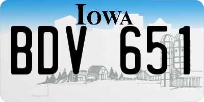 IA license plate BDV651