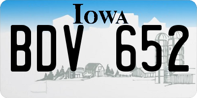 IA license plate BDV652