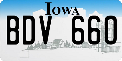IA license plate BDV660