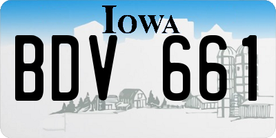 IA license plate BDV661