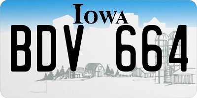 IA license plate BDV664