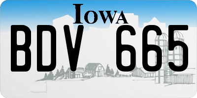 IA license plate BDV665