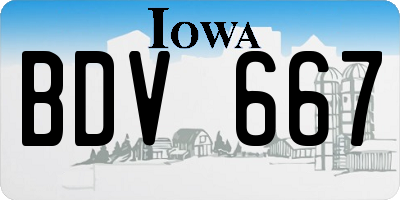 IA license plate BDV667