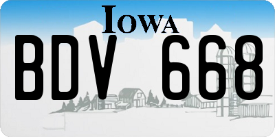 IA license plate BDV668