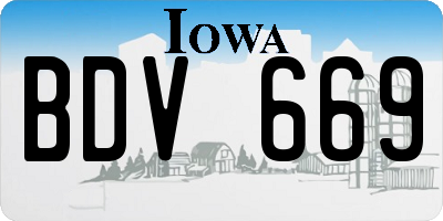 IA license plate BDV669