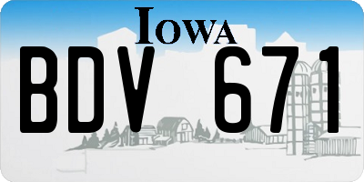 IA license plate BDV671