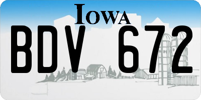 IA license plate BDV672