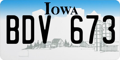 IA license plate BDV673