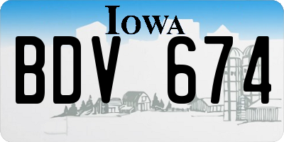 IA license plate BDV674