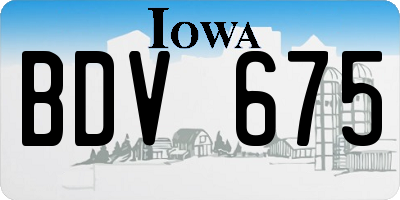 IA license plate BDV675