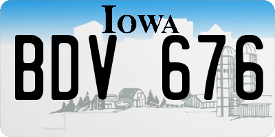 IA license plate BDV676