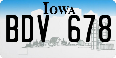 IA license plate BDV678