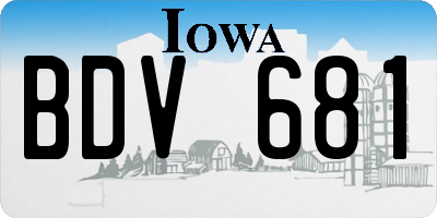 IA license plate BDV681