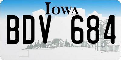 IA license plate BDV684