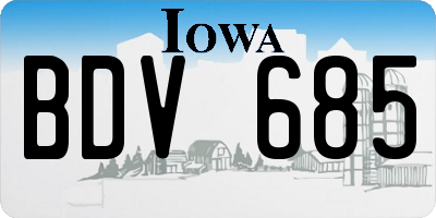 IA license plate BDV685