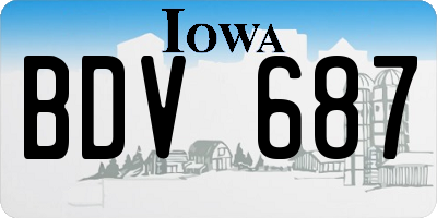 IA license plate BDV687