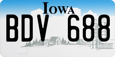 IA license plate BDV688