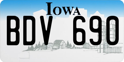 IA license plate BDV690