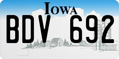 IA license plate BDV692