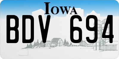 IA license plate BDV694