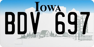 IA license plate BDV697