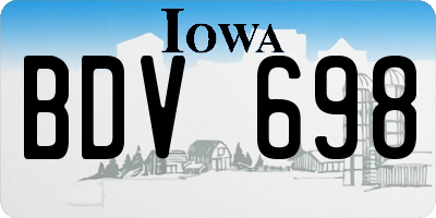 IA license plate BDV698