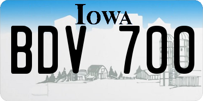 IA license plate BDV700