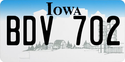 IA license plate BDV702