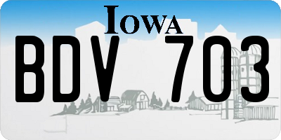 IA license plate BDV703