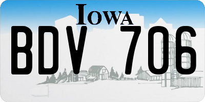 IA license plate BDV706