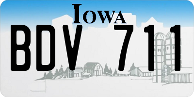 IA license plate BDV711