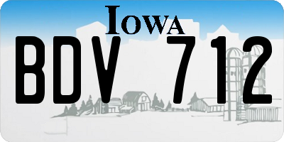 IA license plate BDV712