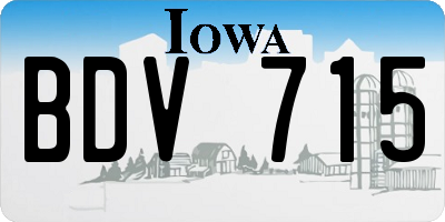 IA license plate BDV715