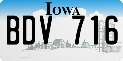 IA license plate BDV716