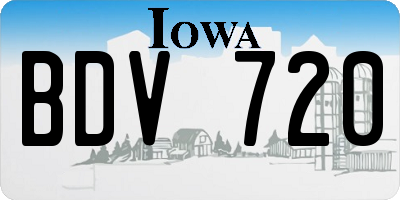 IA license plate BDV720