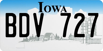IA license plate BDV727