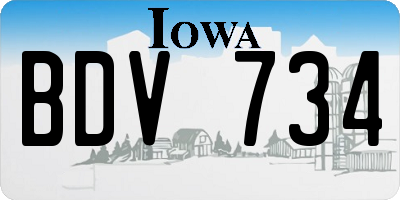IA license plate BDV734