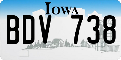 IA license plate BDV738