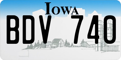 IA license plate BDV740
