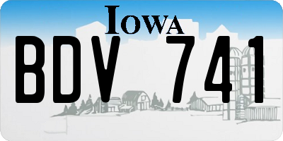 IA license plate BDV741