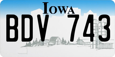 IA license plate BDV743