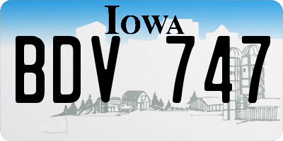 IA license plate BDV747