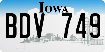 IA license plate BDV749