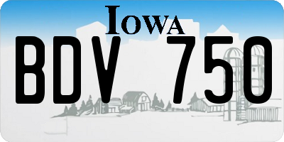 IA license plate BDV750