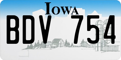 IA license plate BDV754