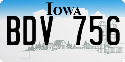 IA license plate BDV756