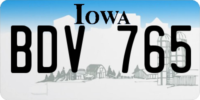 IA license plate BDV765
