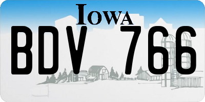 IA license plate BDV766